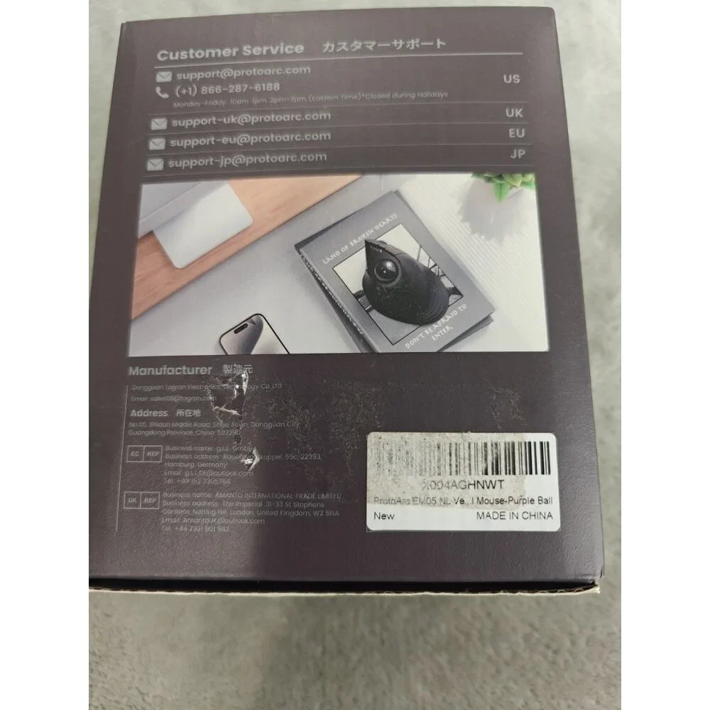 ProtoArc EM05 NL Vertical ERGONOMIC Wireless Blue Trackball Rechargeable Mouse